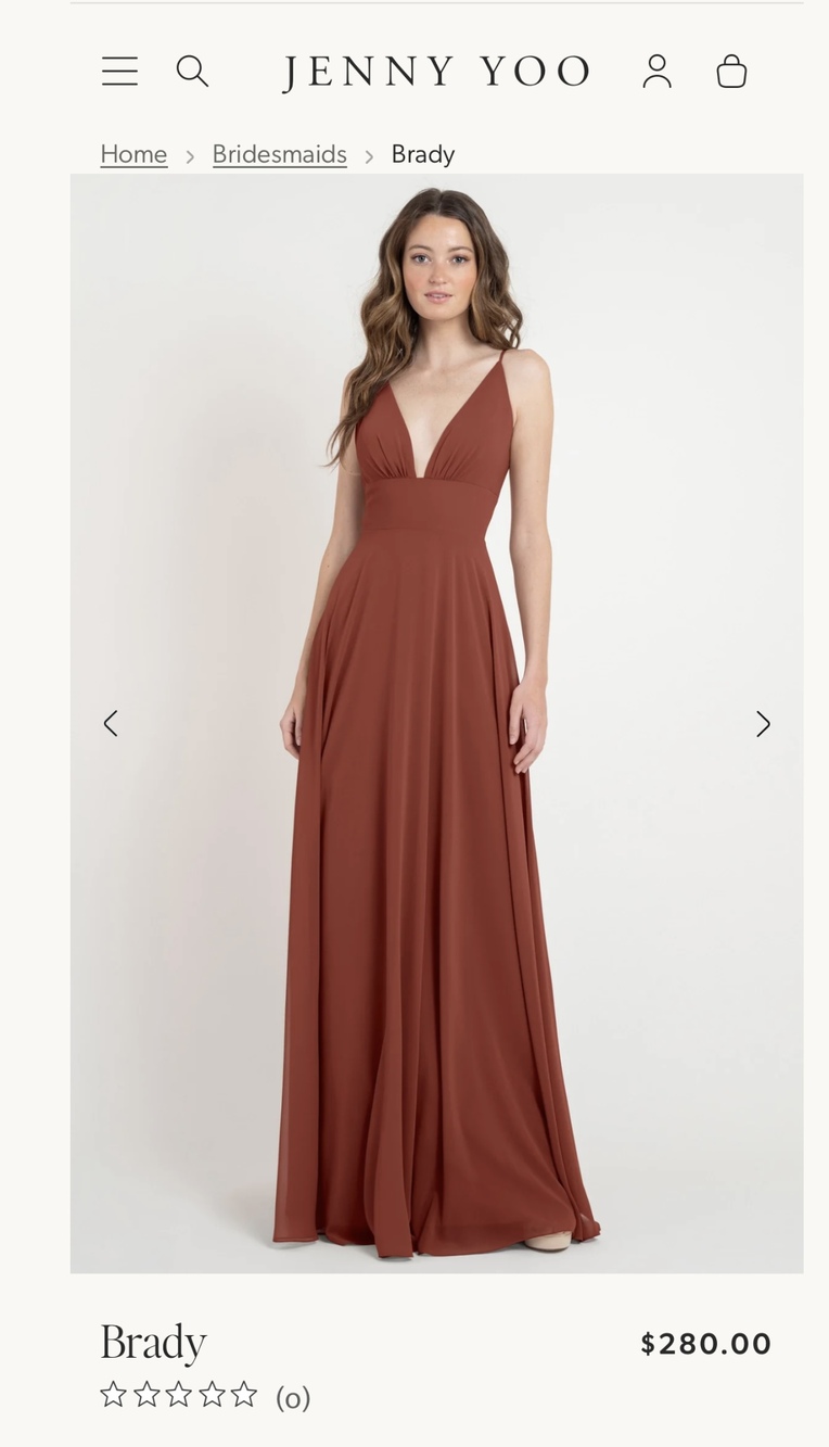 Jenny Yoo Brady Bridesmaid Dress, English Rose, size 8